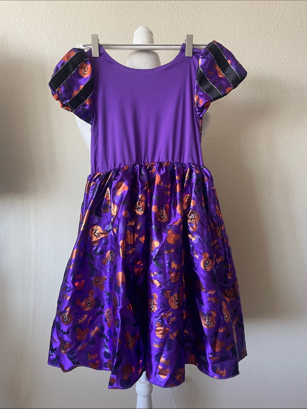 Disney Minnie Mouse Halloween Costume Dress Girls Size 7/8 Purple Orange Pumpkin - Picture 7 of 9